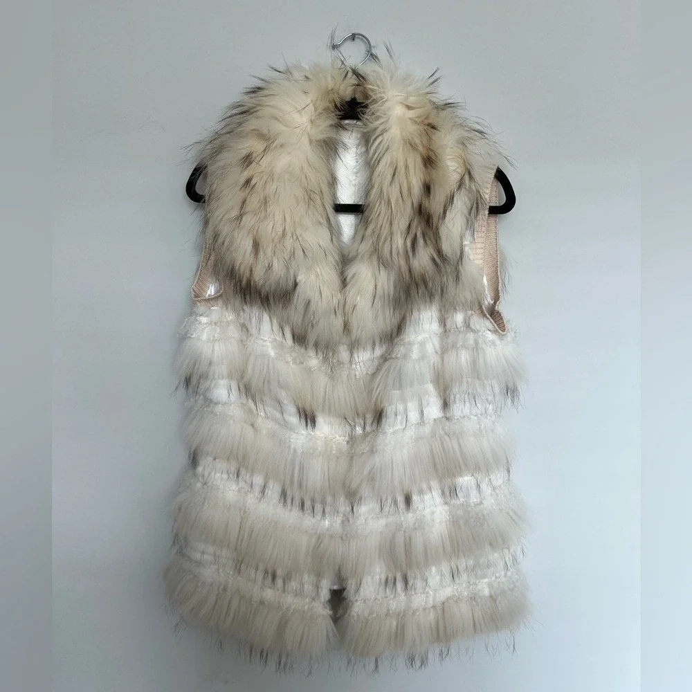 Alaska Fur Gallery 100% Fur Vest rabbit and fox Size S/M - Picture 5 of 9